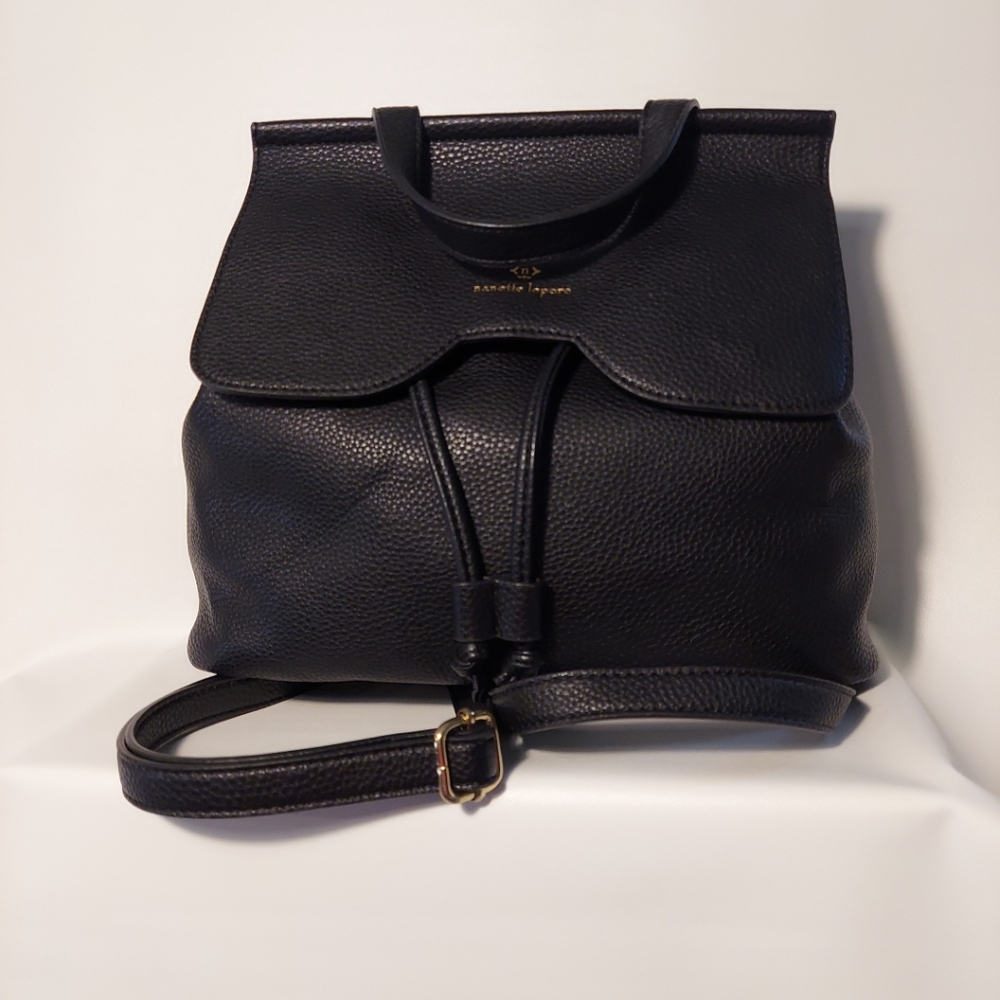 Nanette Lepore Black Backpack with Modern Minimalist Design